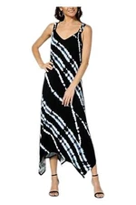 Antthony Sleeveless Handkerchief Hem Dress Black