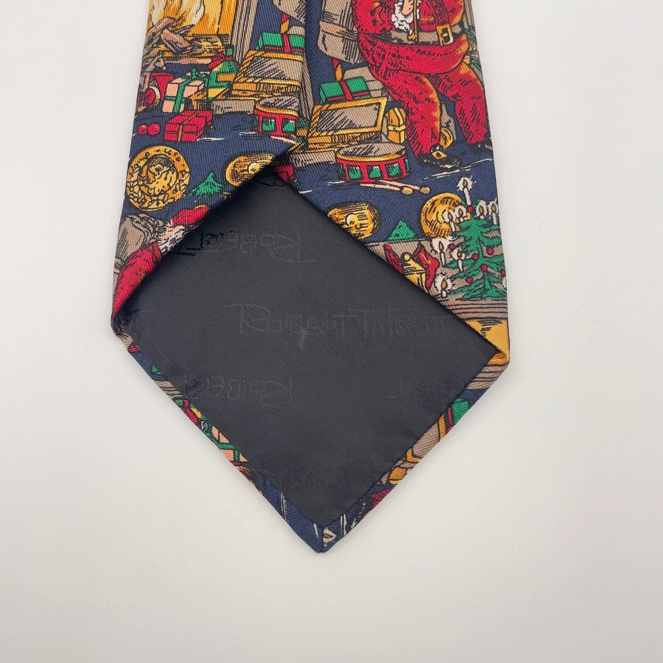 Vintage Robert Talbott Neck Tie 3.5" Silk Santa Christmas Holiday Made In USA - Image 2 of 4