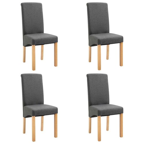 NNEVL Dining Chairs 4 pcs Grey Fabric - Picture 2 of 8