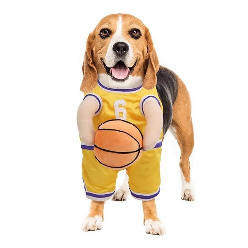 Dog Basketball Costume with Ball, Funny Dress Up Sports Outfit Cosplay Clothes🐶 - Picture 12 of 13