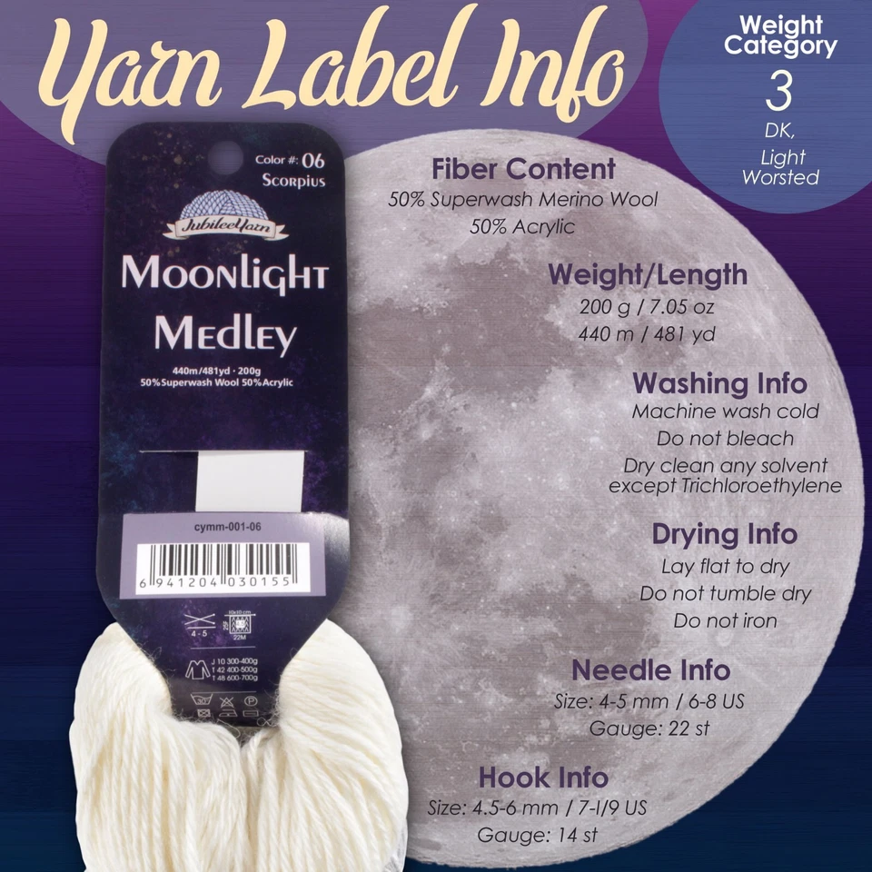 JubileeYarn Moonlight Medley Yarn - DK Merino Wool - Image 4 of 4