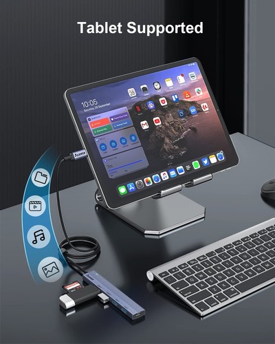 Hub USB C 4 Porte Hub USB 3.0 Alimentante Adattatore USB C OTG MacBook Pro ,Pc - Foto 7 di 8