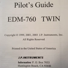 JPI Instruments EDM-760 TWIN Pilot's Guide Manual