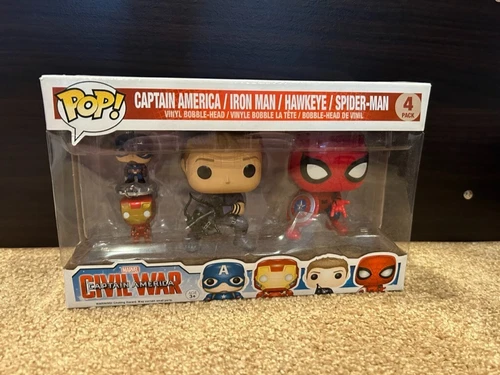 Marvel Captain America Civil War Hawkeye and Spider-Man Funko Pop! 4-Pack