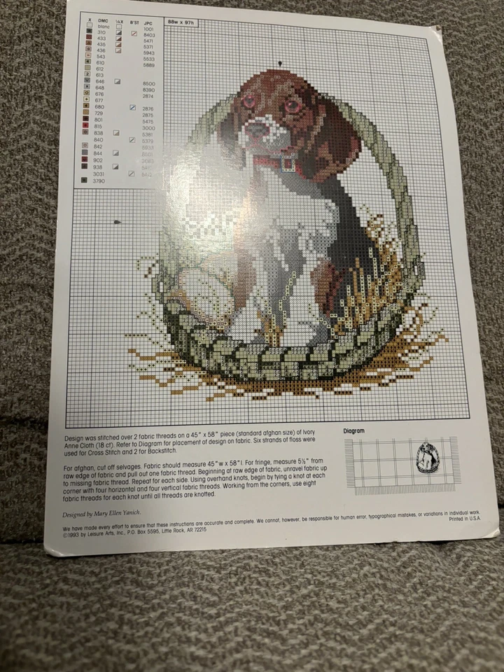 Leisure Arts 83075 Playful Pup Cross Stitch 1993 Designer Mary Ellen Yanich - Image 2 of 2