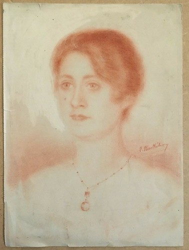 Emilien Barthélemy Flag (1885-1964) Sanguine Femme Au Collier Art New Marseille