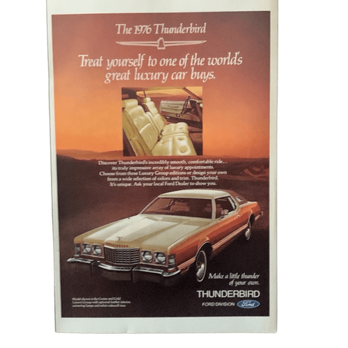 Anuncio publicitario Thunderbird Treat Yourself 1976 vintage - Imagen 2 de 3
