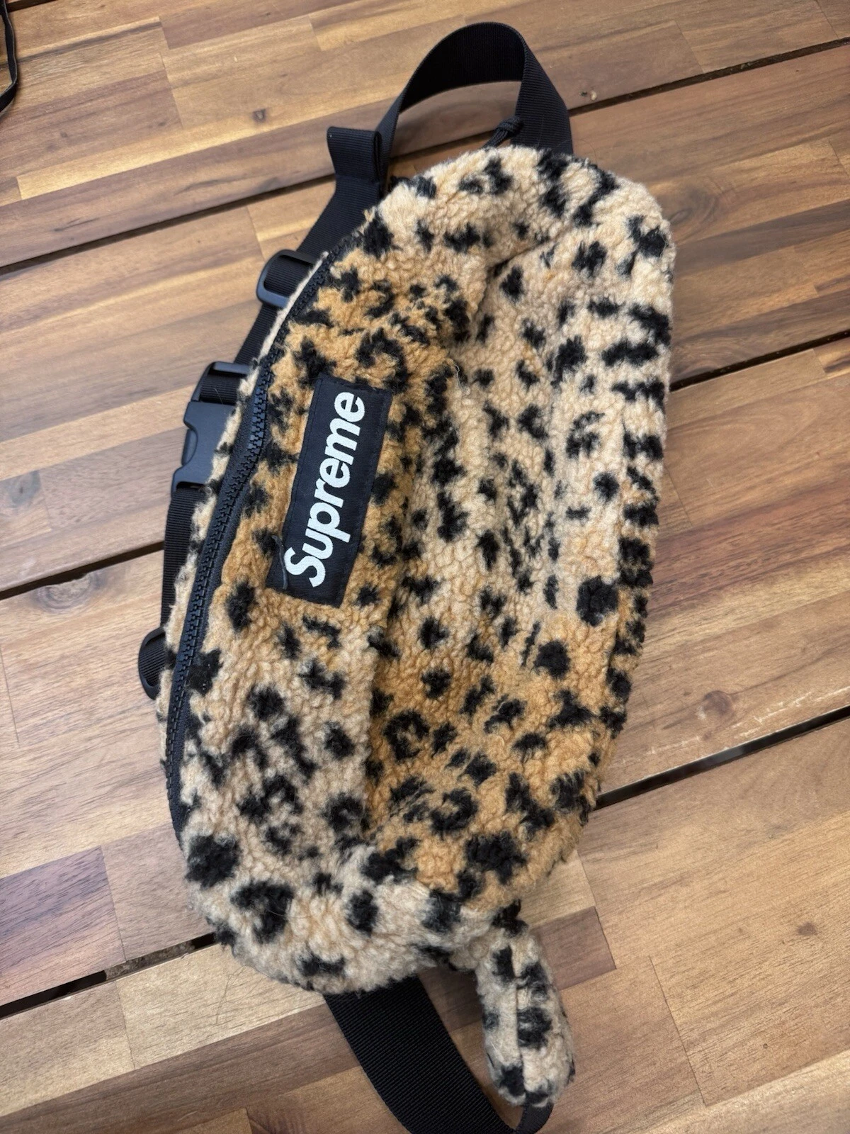 FW17 Sac Supreme Léopard Taille Jaune Ceinture Sac à Fesses Polaire Épaule