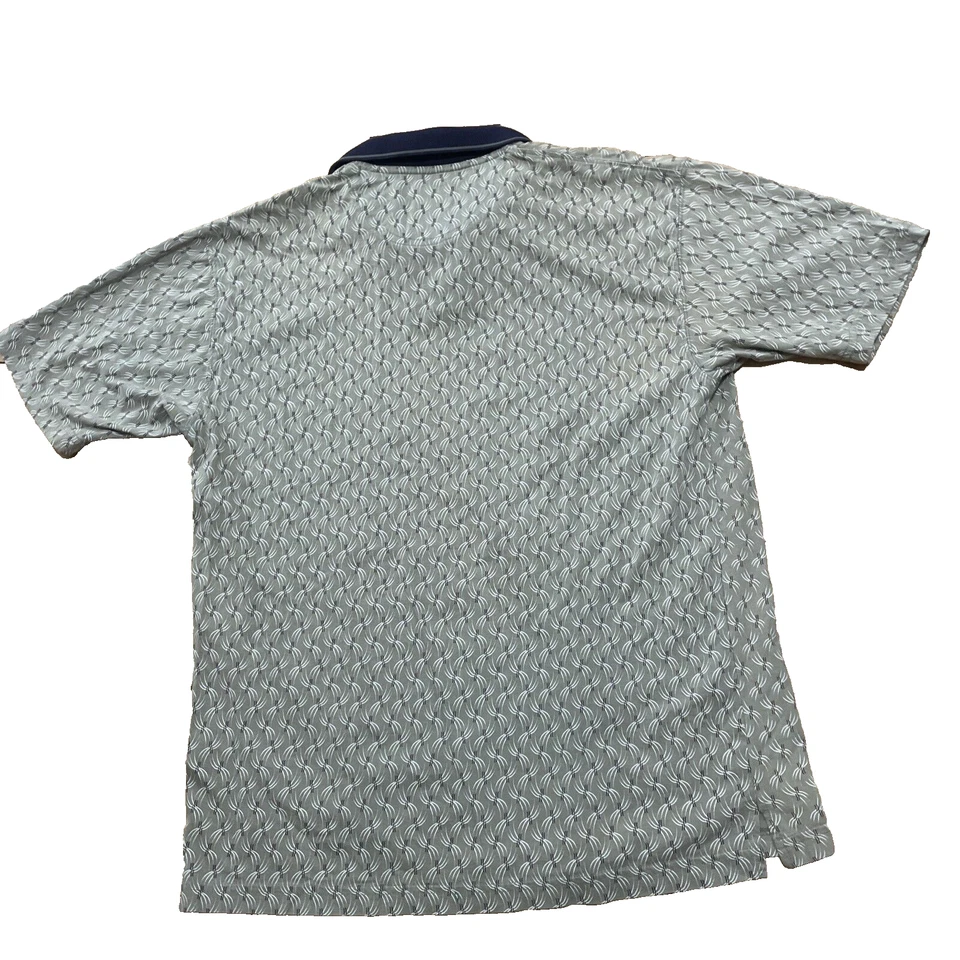 M.E. Polo deportivo vintage años 90 para hombre M verde azul geométrico Y2k ropa de calle preparación Foto 2 de 4