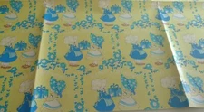 Vintage Gift Wrapping Paper Sheet Holly Hobbie Type Girls NEW Tuttle Press