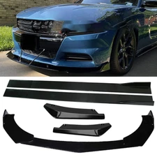 For Dodge Charger RT Front&Rear Bumper Lip Splitter Spoiler Side Skirt Body Kits