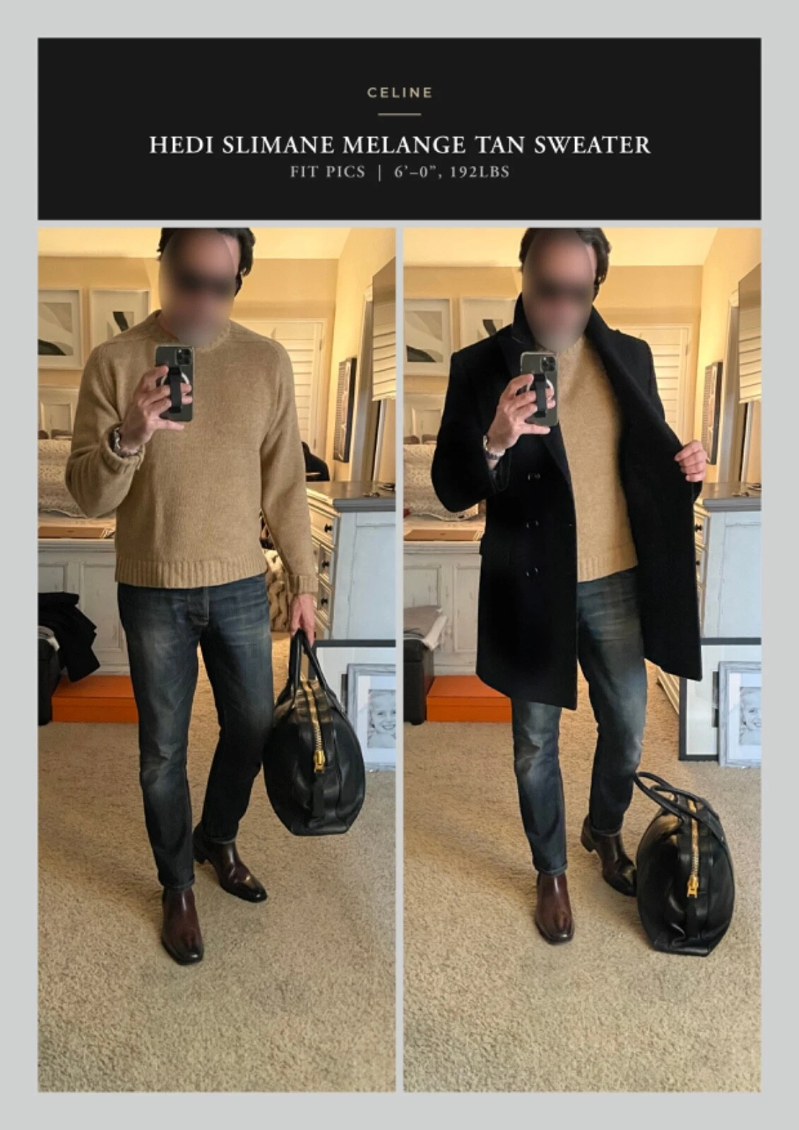 Maglione Best Dressed $1.500 con tasse Hedi Slimane CELINE Melange Lana lana marrone