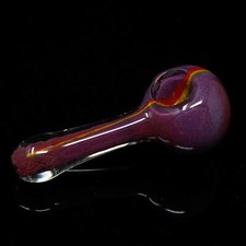 Handmade Red Straight Rainbow Mini Pocket Smoking Bowl Glass Pipe 3.5 inch