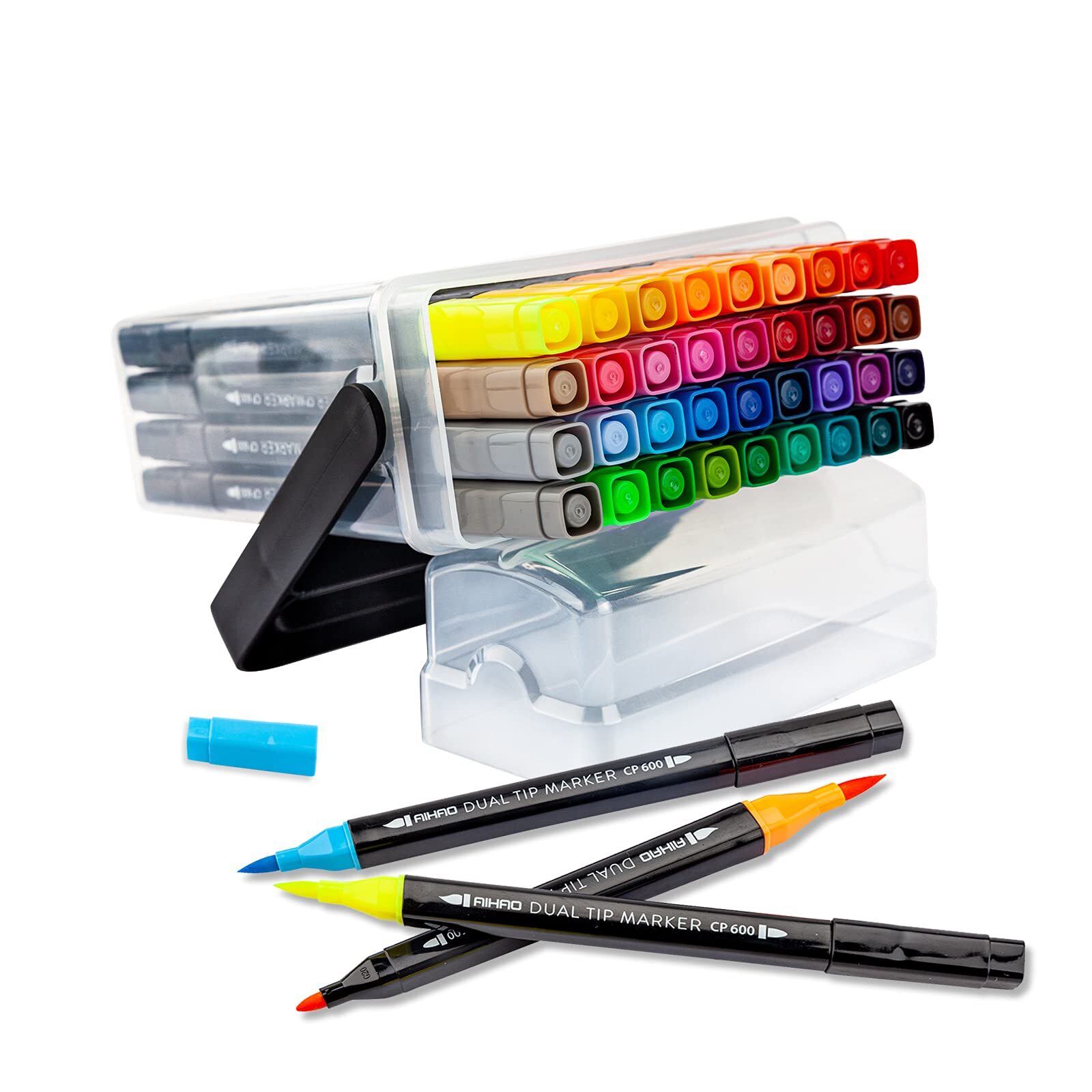 36-Pack Dual Tip Washable Markers for Kids Brush & Fine Tip Set-image