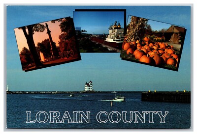 Lorain County OH Ohio Sea Lighthouse Port Multi View 6x4 Unp Postcard