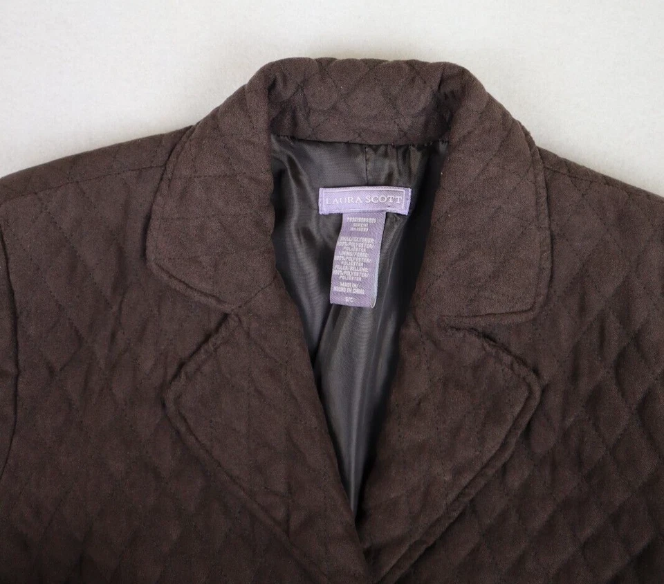 LAURA SCOTT - WOMEN'S BROWN SOFT QUILTED MICROFIBER JACKET - SIZE S - Image 3 of 4