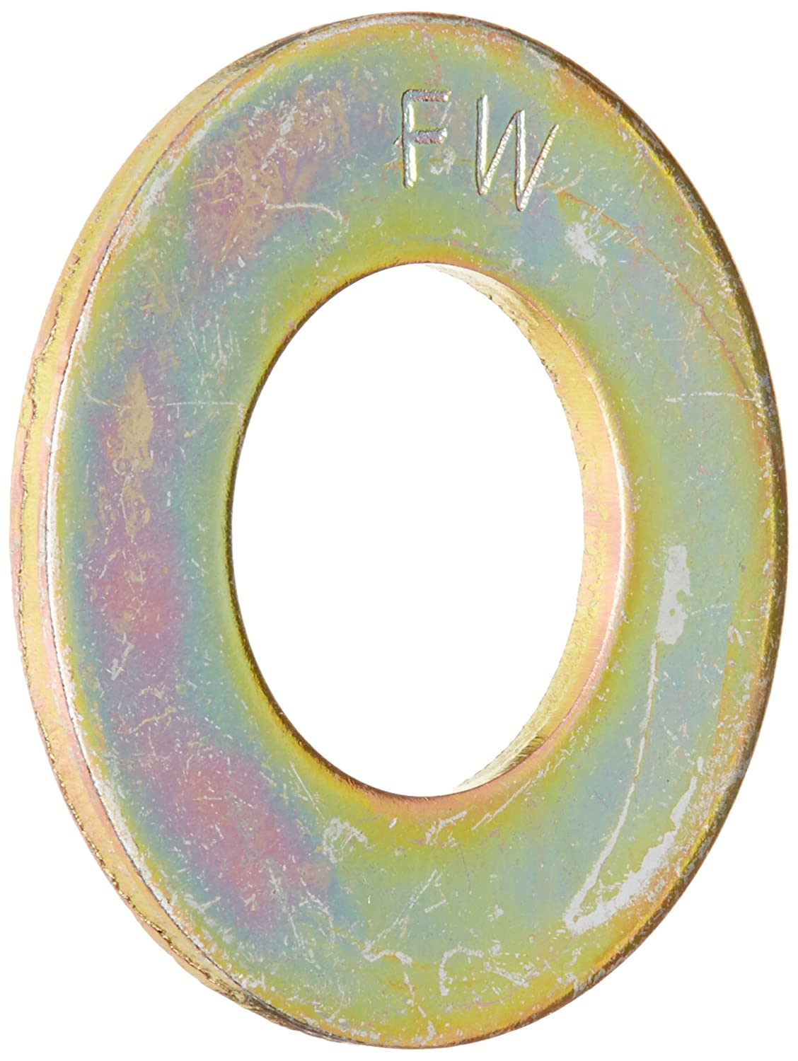 Steel Flat Washer, Zinc Yellow Chromate Plated Finish, Grade 8, ASME B18.22.1, 5-image