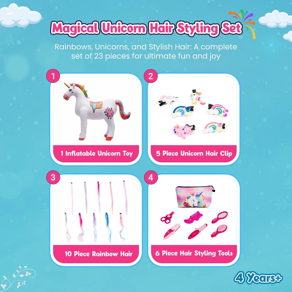 Juego de maquillaje mágico de unicornio inflable Oli's Toy Factory Foto 3 de 4