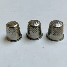 Vintage Sewing Thimble Size 7 9 10 Silver Tone Set of 3