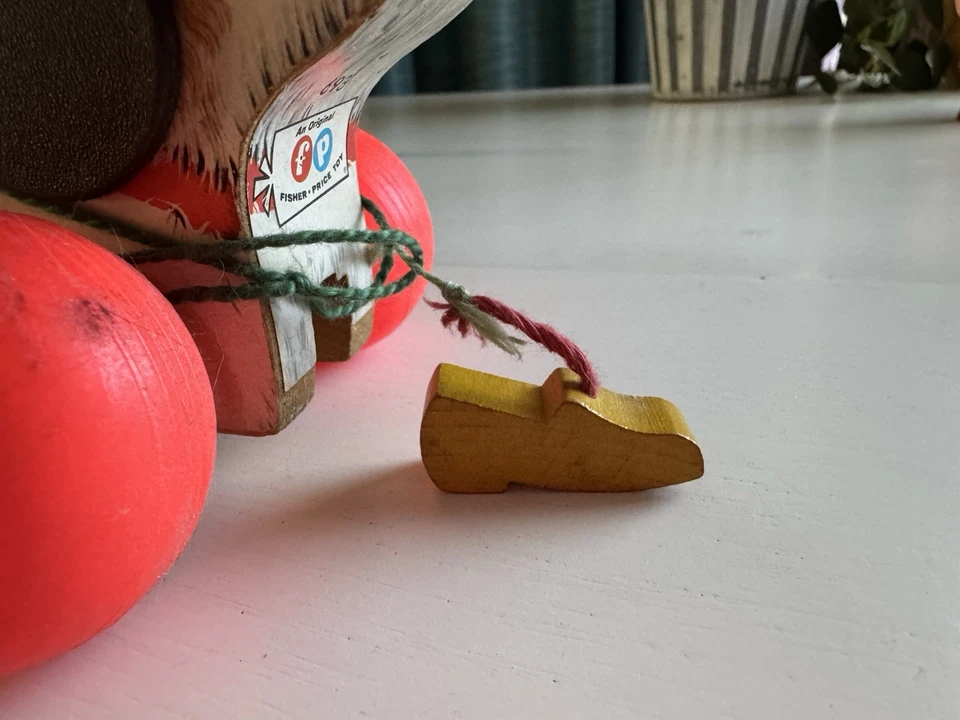 复古 1968 Fisher Price LITTLE SNOOPY Pull Along Puppy Dog 带弹性尾巴 — 第 3/4 张图片