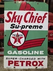 VTG 12x18" Texaco Sky Chief Porcelain Gas Pump Plate Sign 1962 Dated 3-5-62 USA