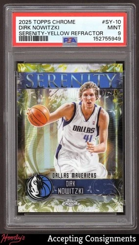 2025 Topps Chrome Dirk Nowitzki Refractors Yellow (PSA 9)