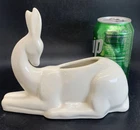 Vintage MCM Ceramic Deer Planter Pottery White Hull? Haeger?