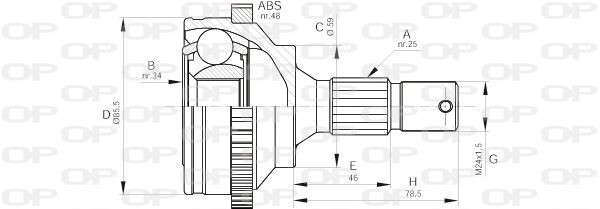 Tête de cardan pour Peugeot 406 2.0 HDi et 1.9 TD transmission avant gauche ou droite