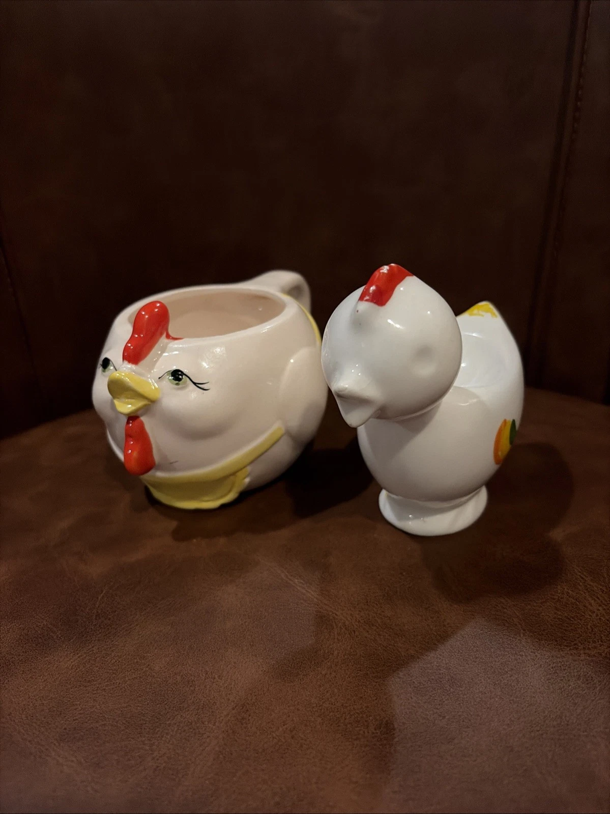 Vntg Anthropomorphic Chicken Hen Rooster Egg Cup Separator Kitchen Farmhouse
Opens in a new window o