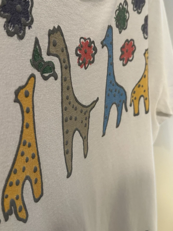 Camiseta Vintage Años 80 90 Gráfico Jirafa Visage Hecha en EE. UU. Talla L Foto 4 de 4