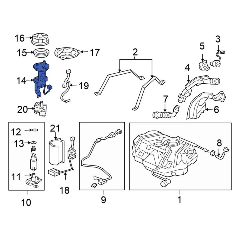 For Honda Accord 2003-2004 Honda 16010SDAA00 Fuel Pump Hanger Foto 2 de 2