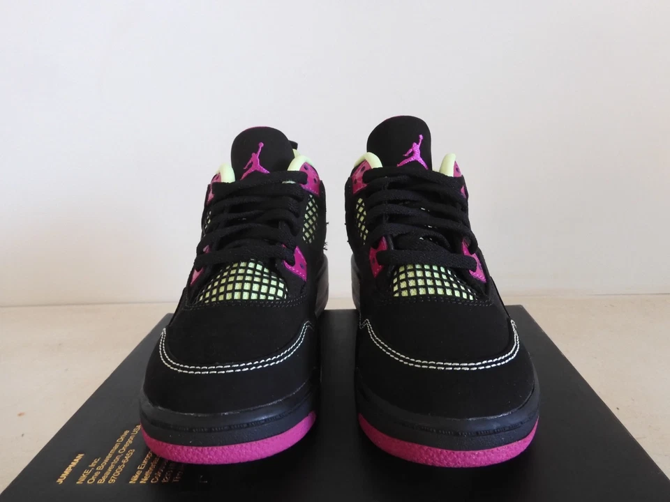 Nike Niñas Air Jordan 4 Retro PS Negro-Fucsia-Lima Talla 11.5c ¡Raro! [487725-027] Foto 4 de 4