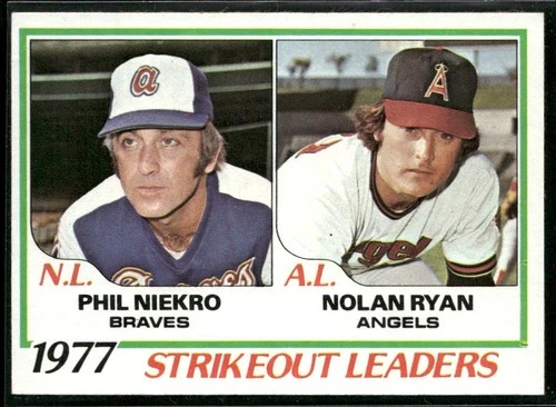 1978 Topps Strikeout Leaders Nolan Ryan / Phil Niekro Card #206 ~ NM-MT ~