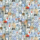 Feline Drive Fabric CATS AROUND TOWN Feline Friends - Fat Quarter (18"x22") FQ