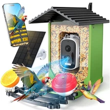 Bird Feeder with Camera Solar Powered, 2K HD AI Identify Smart Camera Bird Fe...
