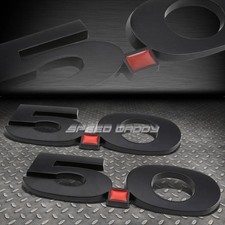 2X METAL PARACHOQUES MALETERO PARRILLA GUARDABARROS EMBLEMA CALCOMANÍA PEGATINA INSIGNIA NEGRO 5.0 5.0L