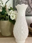 Fenton Milk Glass Diamond Lace Epergne Horn Replacement *Hurricane Lamp Shade*