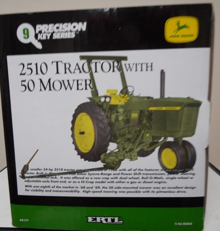 Ertl 1/16 John Deere 2510 Tractor With #50 Mower, Precision Key Series #9 - Image 3 of 4