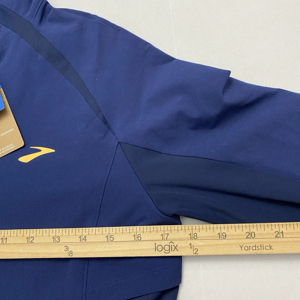 Jaqueta híbrida Brooks feminina Fusion tamanho médio azul marinho parafuso corajoso como Gabe - Imagem 4 de 4