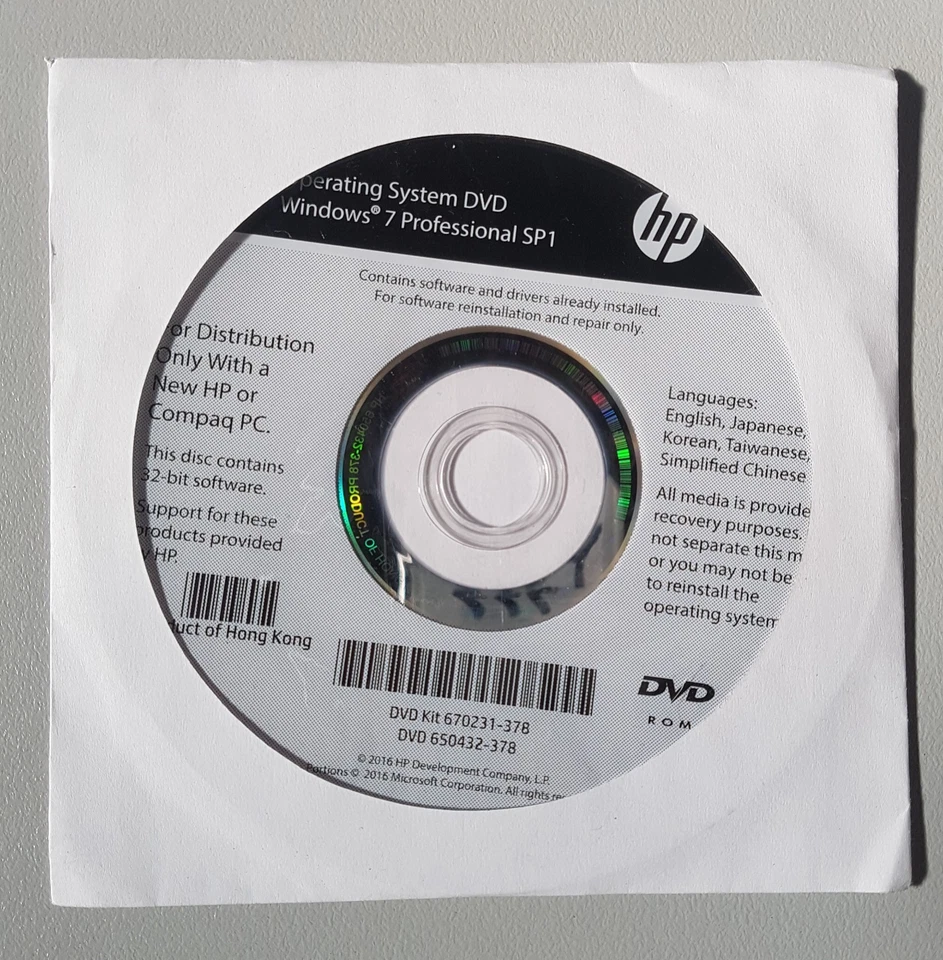 Operating System DVD Windows 7 Professional SP1-64 Bit - 2016 - New Sealed - Image 2 of 3