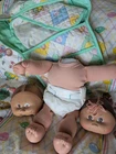 Vintage Cabbage Patch Doll 2 Heads And (1) Body For Reroot HM8 & HM3 Brown Eyes