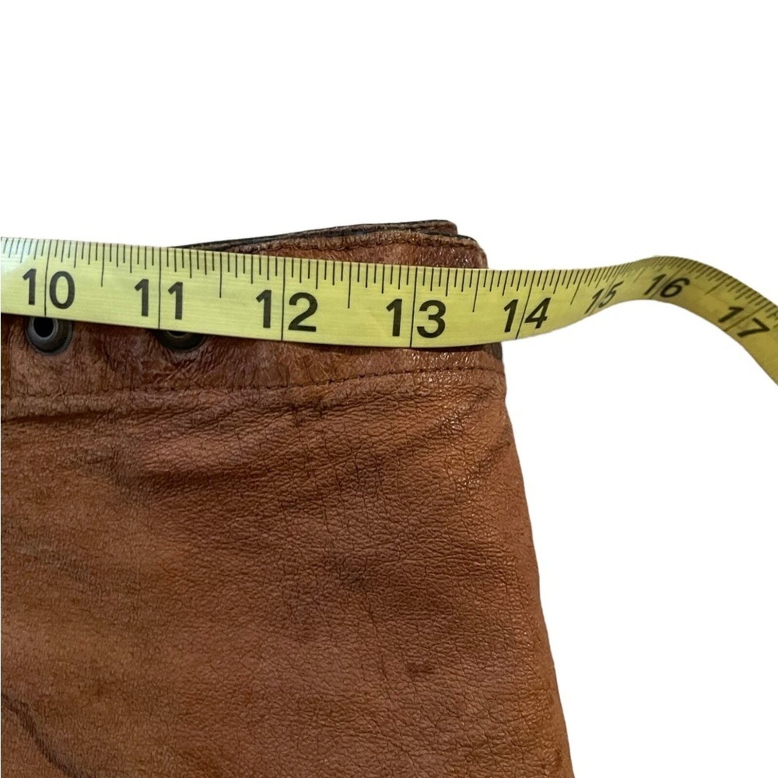 Handmade Brown Leather Patchwork Mini Skirt One S… - image 9