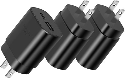 Super Fast Charger Type C, 25W Dual Port USB C Wall Charger Block Compatible wit