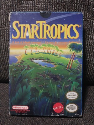   StarTropics (Nintendo, NES, 1990) Canada Mattel Authentic CIB Box Cart Tested