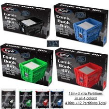 BCW MultiColor 4 Pack Short Comic Book Bin Pa...