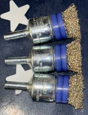 Three WEILER 3/4” Stainless Steel Crimped Wire Brush for Grinders & Drills 11112