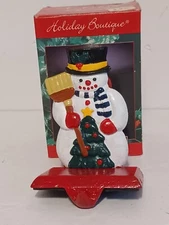 1995 Holiday Boutique Metal Snowman Stocking Hanger