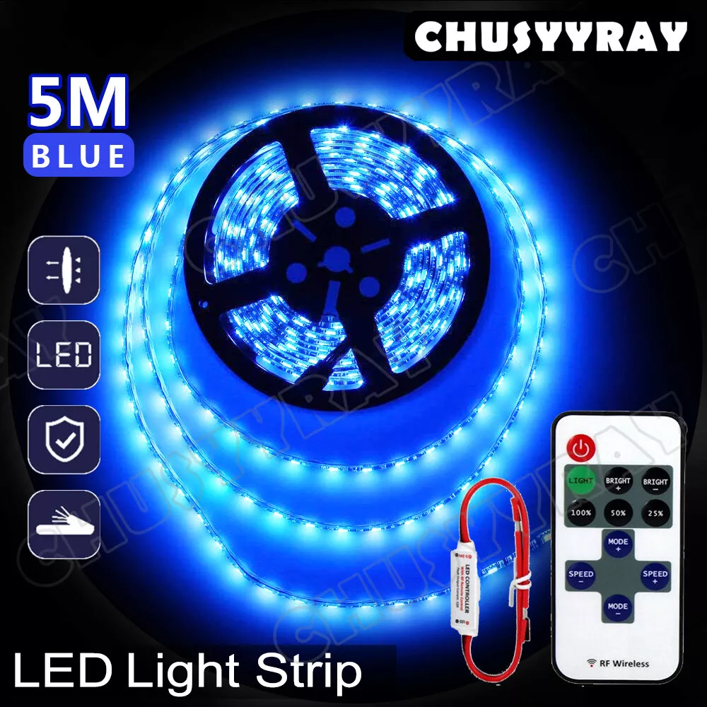 16FT Gaming Computer Desk LED Strip Lights -BLUE Color 300 LEDS Remote US