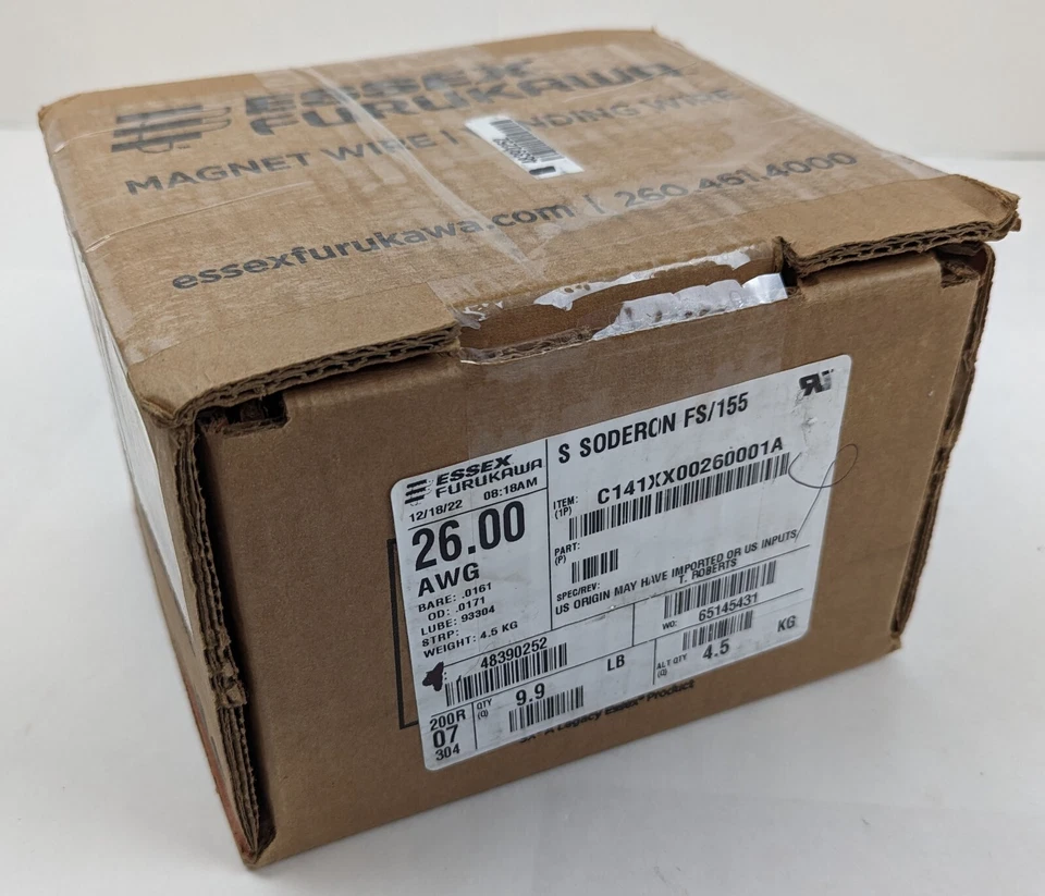 Essex Magnet Wire C141XX00260001A Red 26AWG Soderon FS/155 9.9lbs NEW - Image 3 of 4