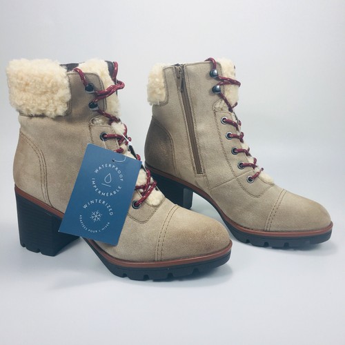 Natualizer Womens Leather Waterproof Lace Up Winter Ankle Boots Taupe SZ 10 NEW - Picture 5 of 9